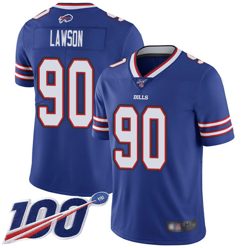 Men Buffalo Bills 90 Shaq Lawson Royal Blue Team Color Vapor Untouchable Limited Player 100th Season NFL Jersey